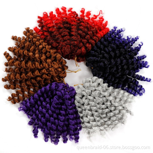 Synthetic Crochet Braiding Hair 20strands 8" Jamaican Bounce Crochet Hair Synthetic Crochet Hair Extension Ombre Jumpy Wand Curl